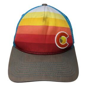 Yo Colorado Snapback Trucker Hat Multicolor OS Adjustable Mesh Back Striped